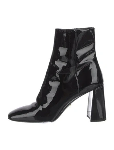 Pre-owned Prada Patent Leather Boots In Black
