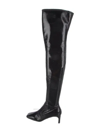 Pre-owned Prada Patent Leather Boots In Black