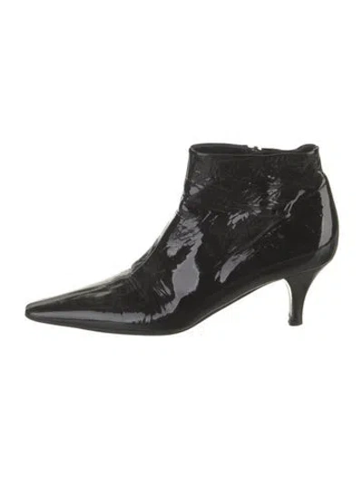 Pre-owned Prada Patent Leather Boots In Black