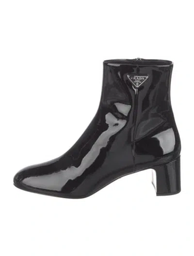 Pre-owned Prada Patent Leather Boots In Black