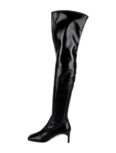 Pre-owned Prada Patent Leather Boots In Black