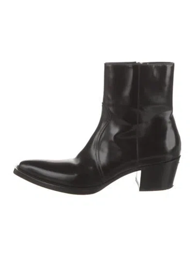 Pre-owned Prada Patent Leather Boots In Black