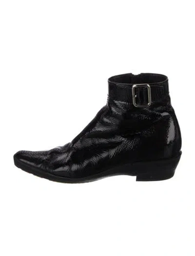 Pre-owned Prada Patent Leather Boots In Black