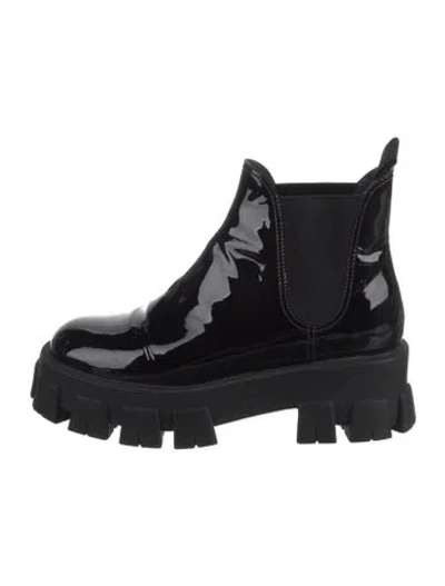 Pre-owned Prada Patent Leather Boots In Black