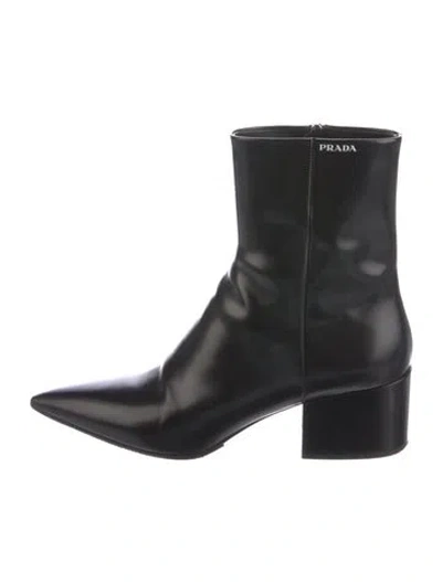 Pre-owned Prada Patent Leather Boots In Black