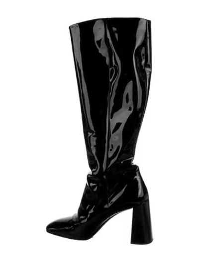 Pre-owned Prada Patent Leather Boots In Black