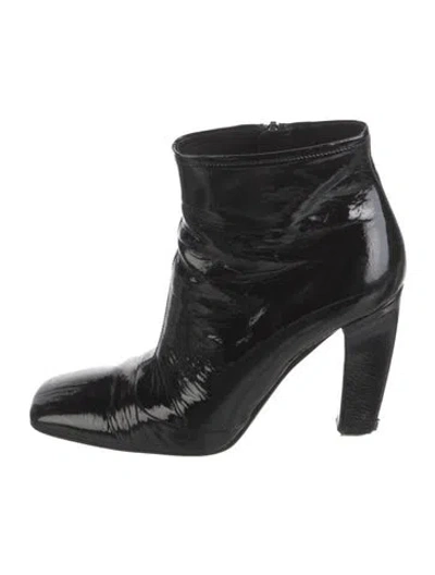Pre-owned Prada Patent Leather Boots In Black