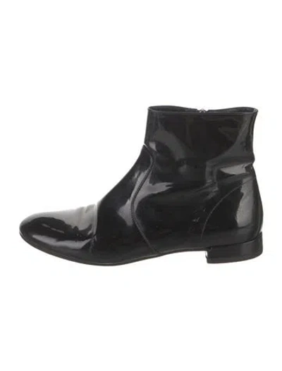 Pre-owned Prada Patent Leather Boots In Black