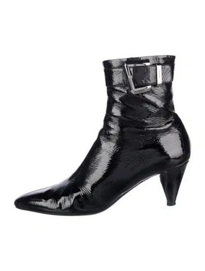 Pre-owned Prada Patent Leather Boots In Black