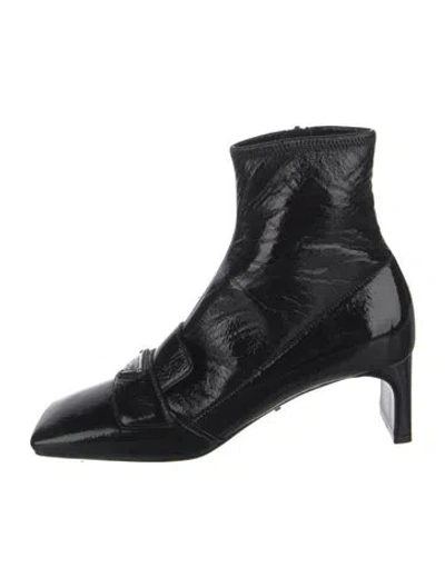 Pre-owned Prada Patent Leather Boots In Black