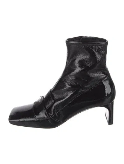 Pre-owned Prada Patent Leather Boots In Black