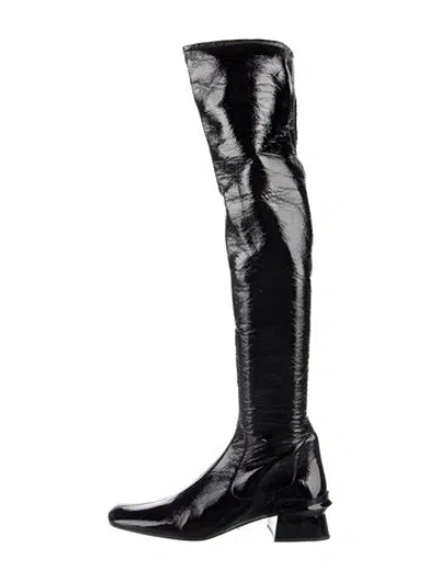 Pre-owned Prada Patent Leather Boots In Blue