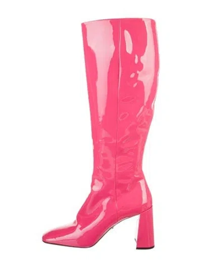 Pre-owned Prada Patent Leather Boots In Pink