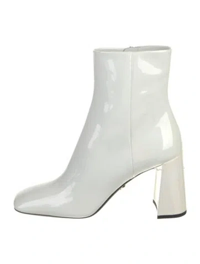 Pre-owned Prada Patent Leather Boots In White