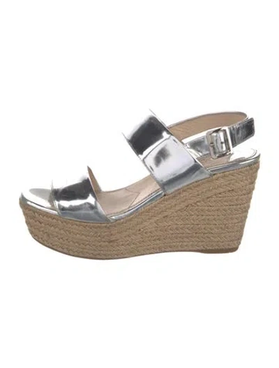 Pre-owned Prada Patent Leather Braided Accents Espadrilles