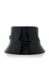 PRADA PATENT LEATHER BUCKET HAT