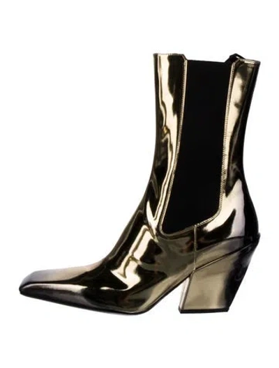 Pre-owned Prada Patent Leather Chelsea Boots