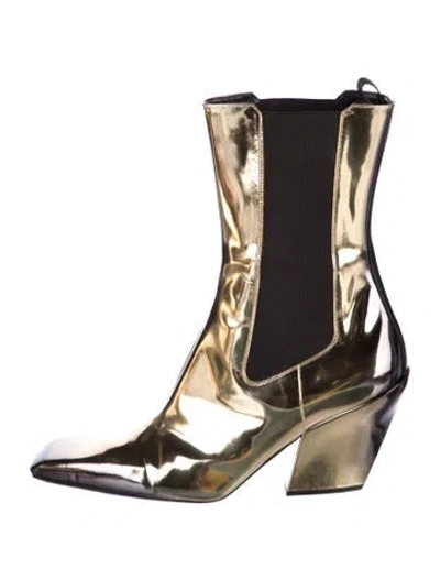 Pre-owned Prada Patent Leather Chelsea Boots In Multi