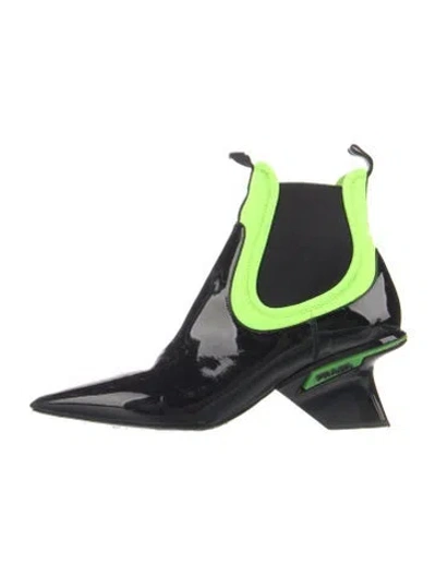 Pre-owned Prada Patent Leather Chelsea Boots In Multi