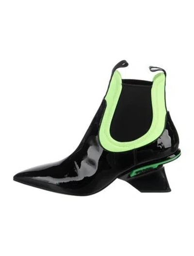 Pre-owned Prada Patent Leather Chelsea Boots In Multi