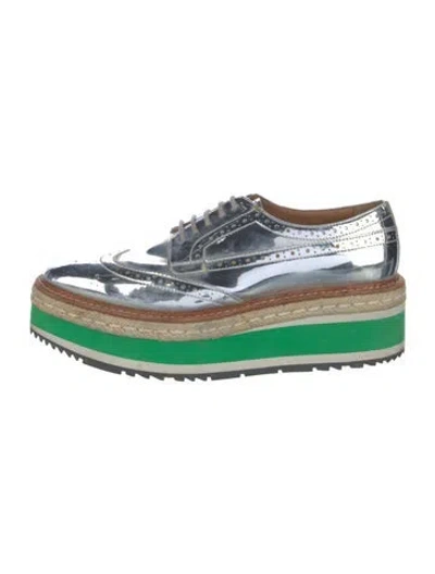 Pre-owned Prada Patent Leather Colorblock Pattern Oxfords In Multi