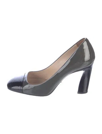 Pre-owned Prada Patent Leather Colorblock Pattern Pumps In Multi