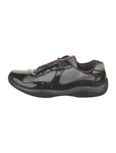 Pre-owned Prada Patent Leather Colorblock Pattern Sneakers In Multi