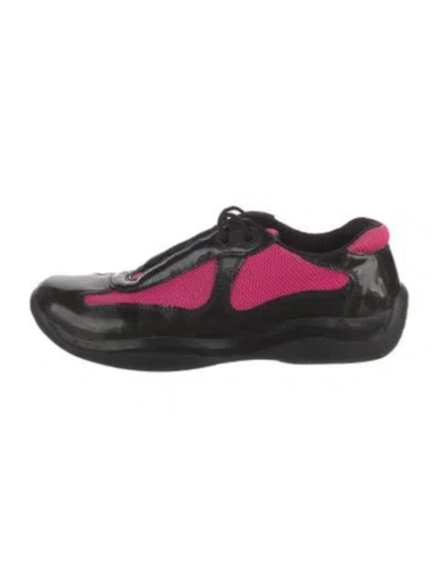 Pre-owned Prada Patent Leather Colorblock Pattern Sneakers In Multi
