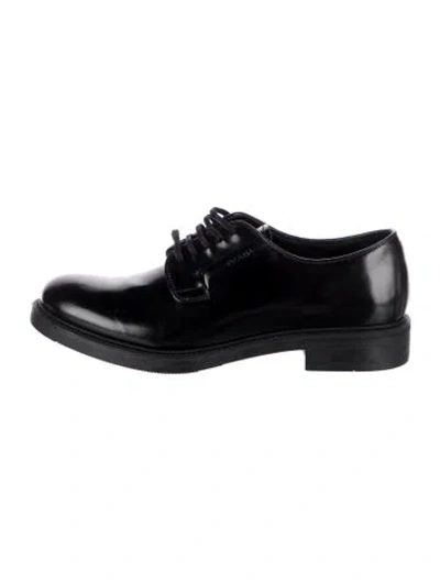 Pre-owned Prada Patent Leather Derby Shoes In Black
