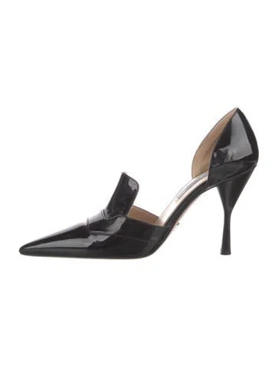 Pre-owned Prada Patent Leather D'orsay Pumps In Black