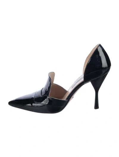 Pre-owned Prada Patent Leather D'orsay Pumps In Black