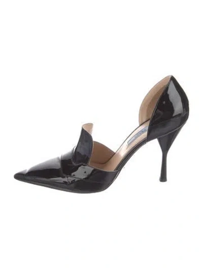 Pre-owned Prada Patent Leather D'orsay Pumps In Black