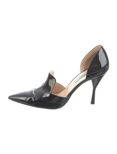 Pre-owned Prada Patent Leather D'orsay Pumps In Black