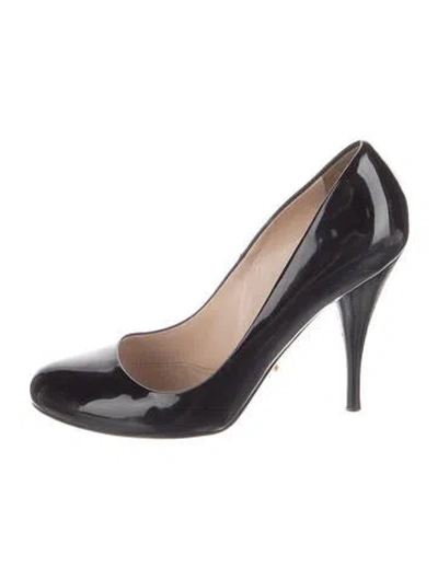 Pre-owned Prada Patent Leather D'orsay Pumps In Black