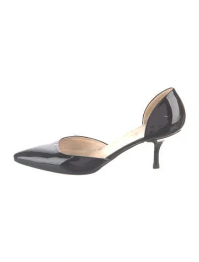 Pre-owned Prada Patent Leather D'orsay Pumps In Blue