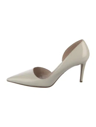 Pre-owned Prada Patent Leather D'orsay Pumps In Neutral