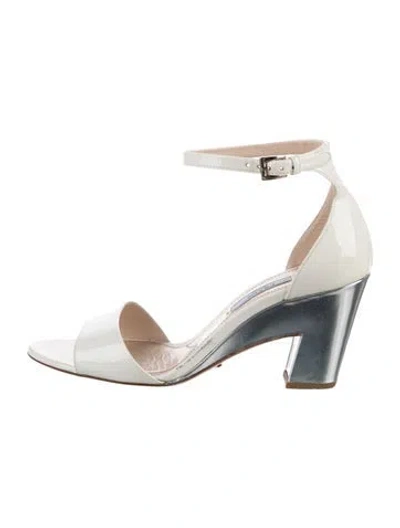 Pre-owned Prada Patent Leather D'orsay Pumps In White
