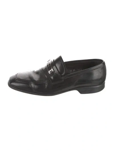 Pre-owned Prada Patent Leather Dress Loafers In Black