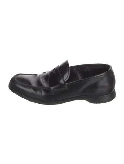 Pre-owned Prada Patent Leather Dress Loafers In Black