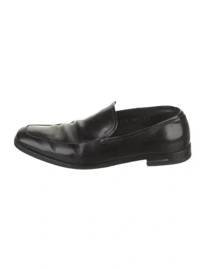Pre-owned Prada Patent Leather Dress Loafers In Black