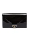 Prada Patent-leather Envelope Bag In Black