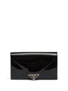 Prada Patent-leather Envelope Bag In Black