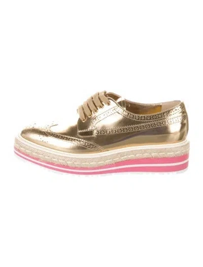 Pre-owned Prada Patent Leather Espadrille Sneakers