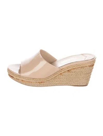 Pre-owned Prada Patent Leather Espadrilles In Neutral