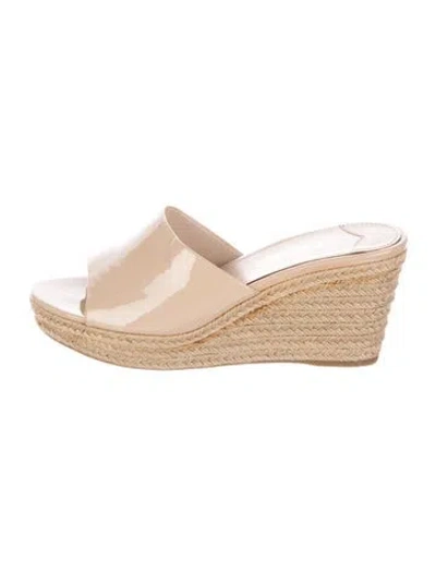 Pre-owned Prada Patent Leather Espadrilles In Neutral