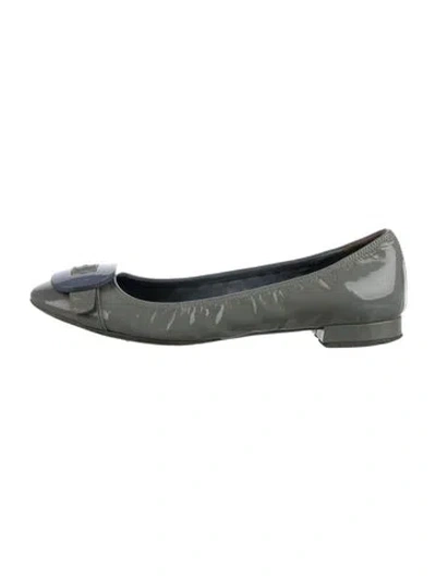 Pre-owned Prada Patent Leather Flats In Blue