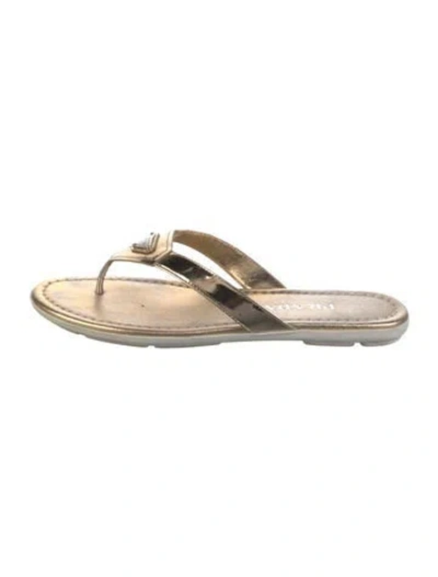 Pre-owned Prada Patent Leather Flip Flops In Multi