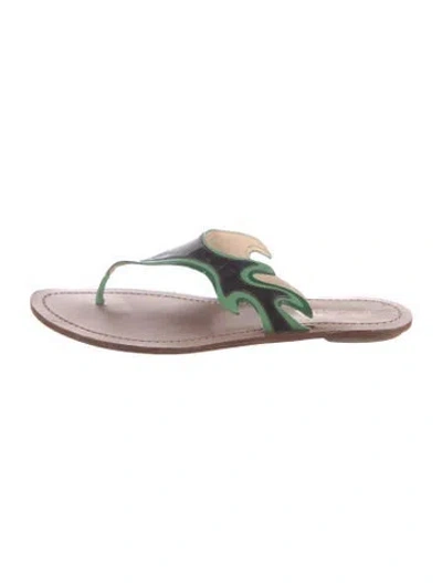 Pre-owned Prada Patent Leather Flip Flops In Multi
