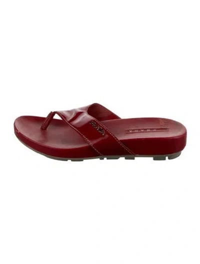 Pre-owned Prada Patent Leather Flip Flops In Multicolor