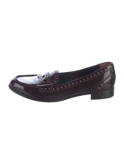 Pre-owned Prada Patent Leather Lasercut Accents Loafers In Purple